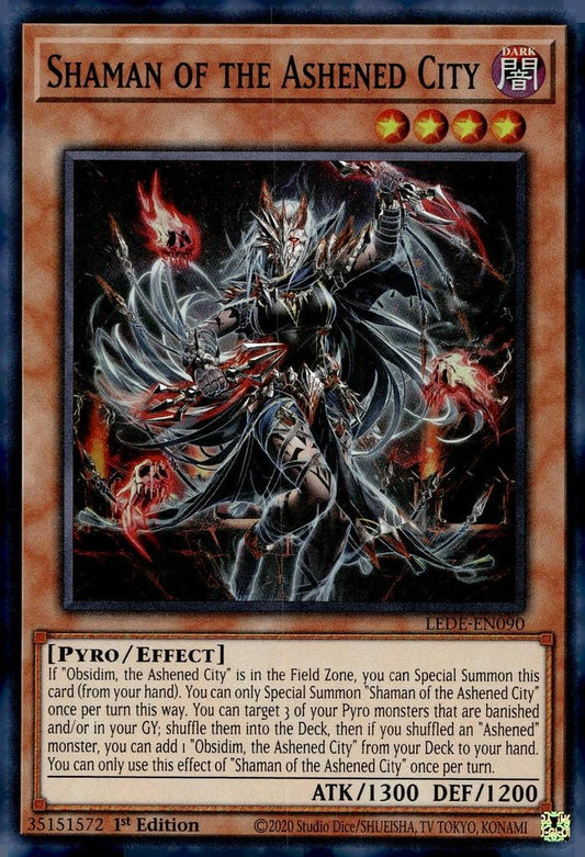 YU-GI-OH! Shaman of The Ashened City - LEDE-EN090 - Super Rare - 1st Edition