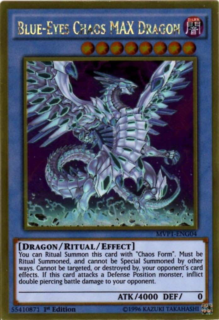 Yu-Gi-Oh! - Blue-Eyes Chaos MAX Dragon (MVP1-ENG04) - The Dark Side of Dimensions Movie Pack Gold Edition - 1st Edition - Gold Rare