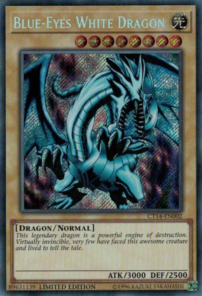 Yugioh Blue-Eyes White Dragon CT14-EN002 Secret Rare Limited Edition Mega Pack 2017 Cards