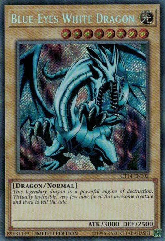Yugioh Blue-Eyes White Dragon CT14-EN002 Secret Rare Limited Edition Mega Pack 2017 Cards