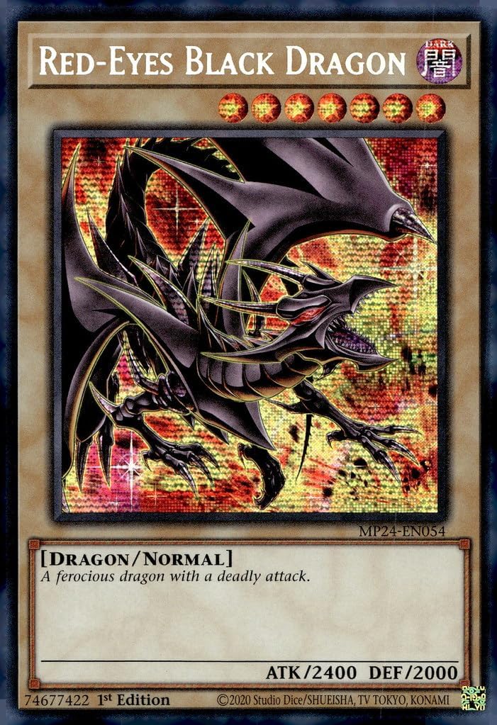 YU-GI-OH! Red-Eyes Black Dragon (Alternate Art) - MP24-EN054 - Prismatic Secret Rare - 1st Edition - 1 Count -  Game Single -
