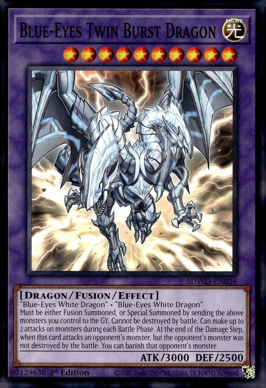 Blue-Eyes Twin Burst Dragon - SDWD-EN036 - Common - 1st Edition