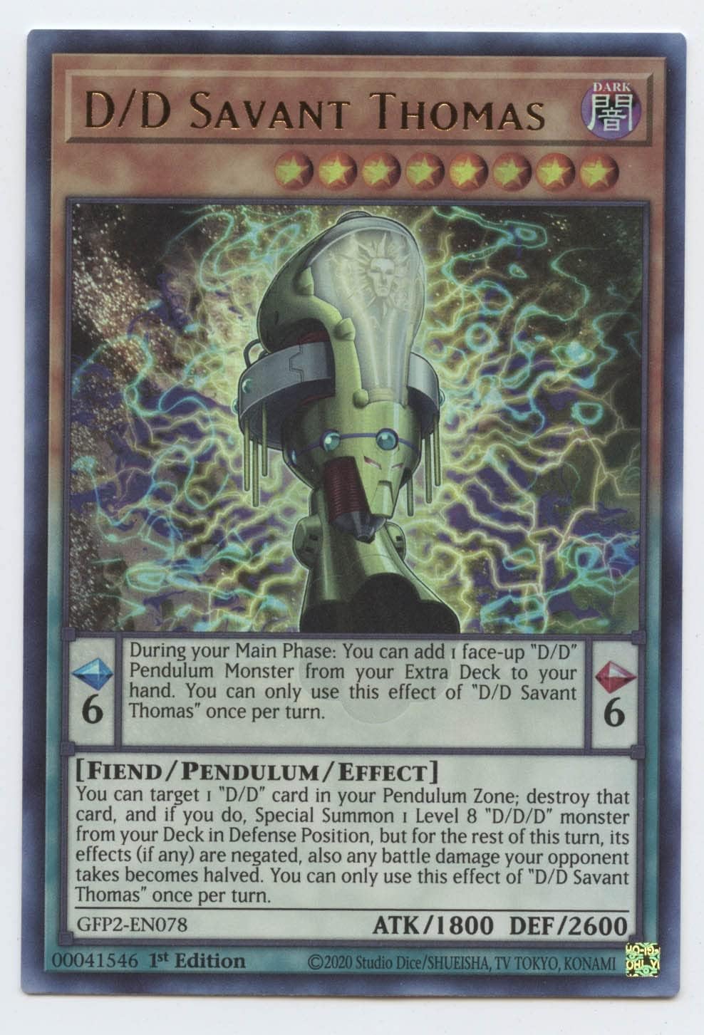 D/D Savant Thomas - GFP2-EN078 - Ultra Rare - 1st Edition