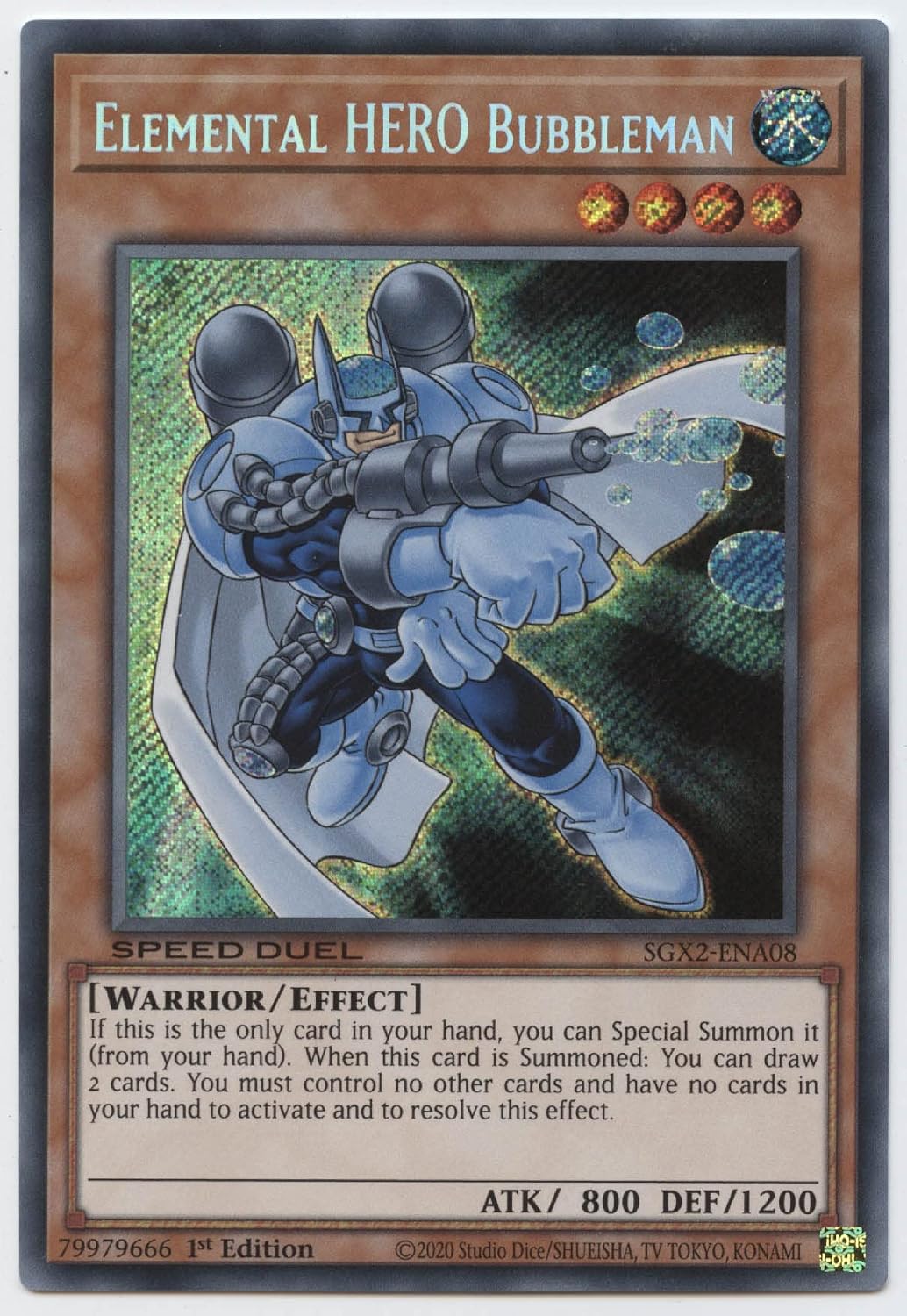 Elemental Hero Bubbleman - SGX2-ENA08 - Secret Rare - 1st Edition