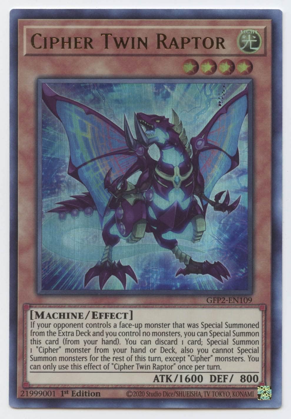 Cipher Twin Raptor - GFP2-EN109 - Ultra Rare - 1st Edition