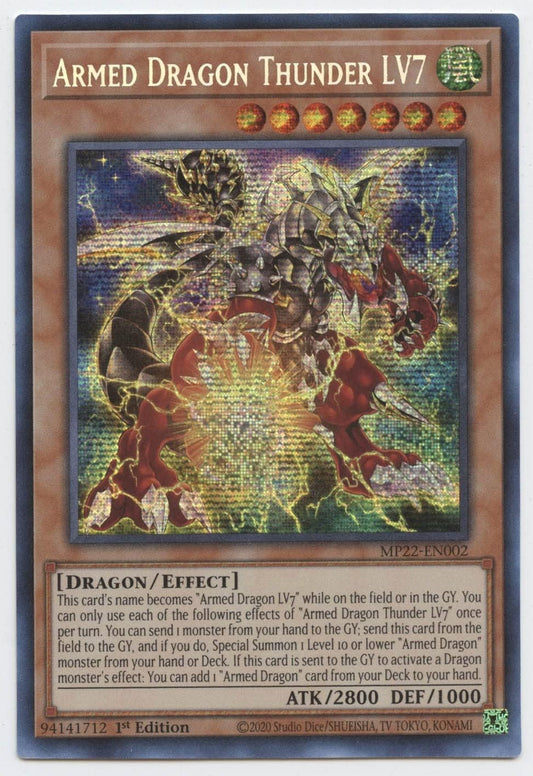 YU-GI-OH! Armed Dragon Thunder LV7 - MP22-EN002 - Prismatic Secret Rare - 1st Edition