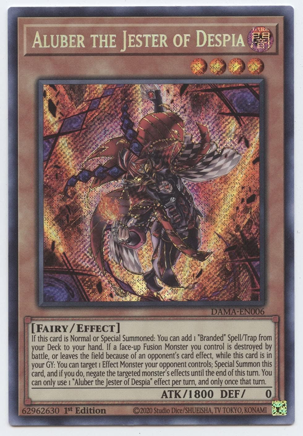 Aluber The Jester of Despia - DAMA-EN006 - Secret Rare - 1st Edition