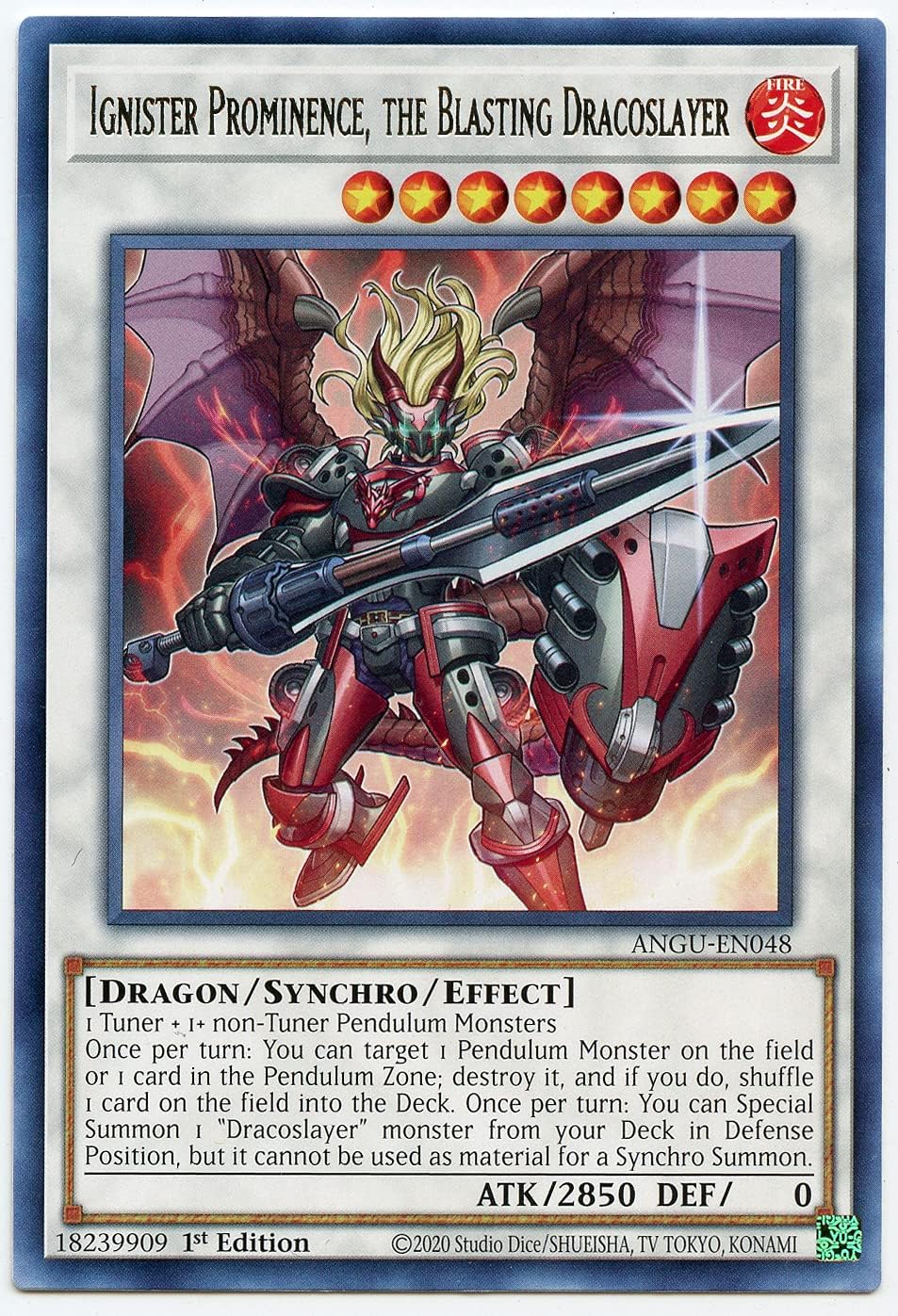 Ignister Prominence, The Blasting Dracoslayer - ANGU-EN048 - Rare - 1st Edition