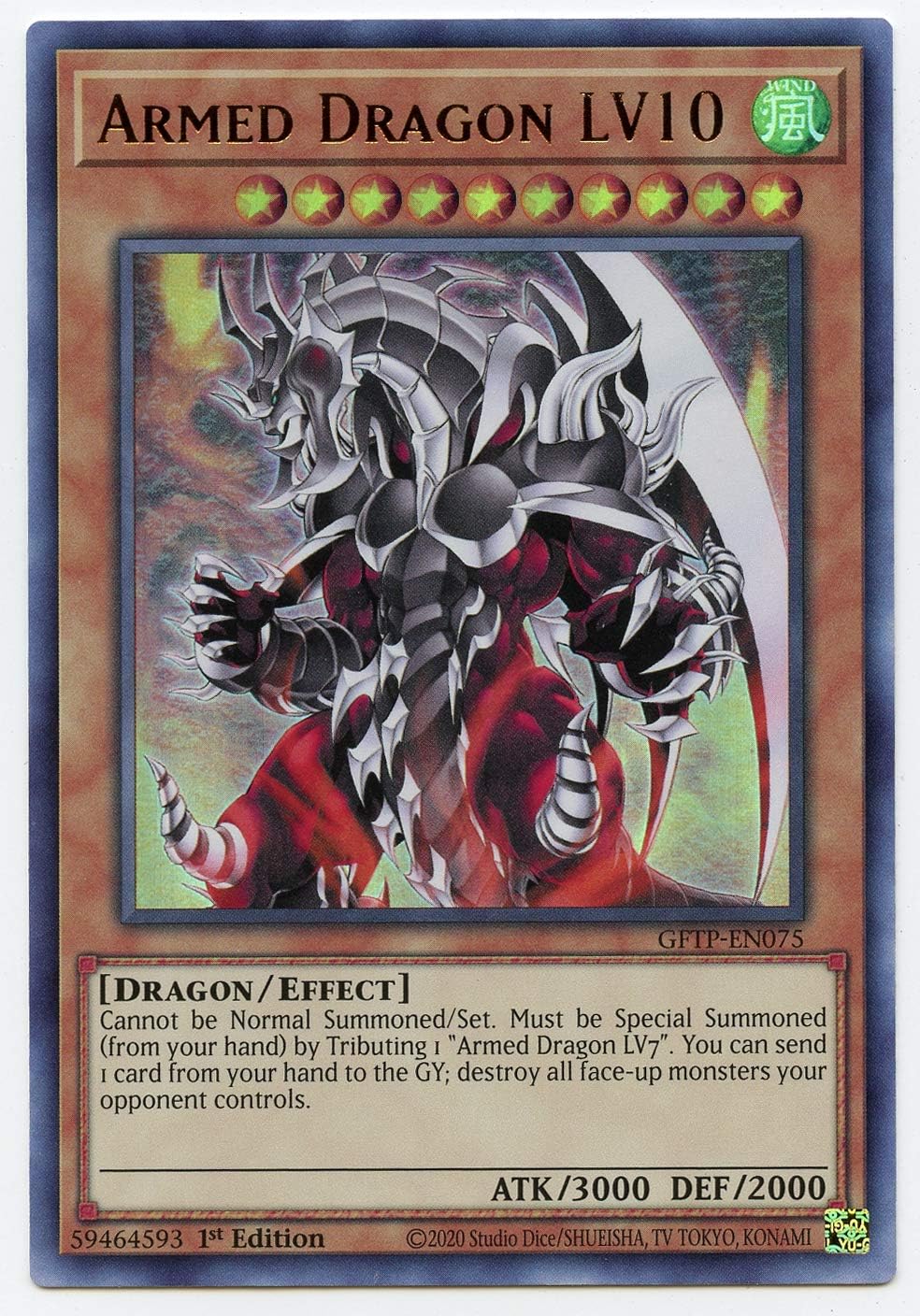 YU-GI-OH! Armed Dragon LV10 - GFTP-EN075 - Ultra Rare - 1st Edition - Yu-Gi-Oh!