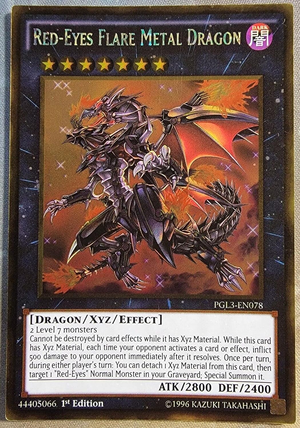 Yugioh! Red-Eyes Flare Metal Dragon PGL3-EN078 1st Edition Near Mint Premium Gold
