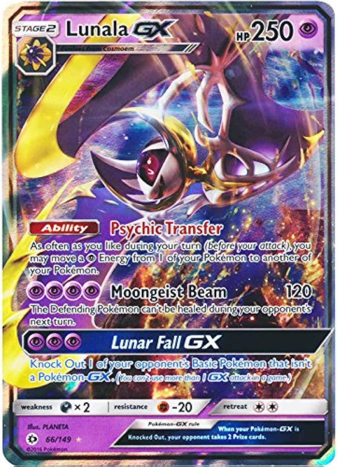 Lunala-GX - 66/149 - Ultra Rare - Pokemon Sun & Moon
