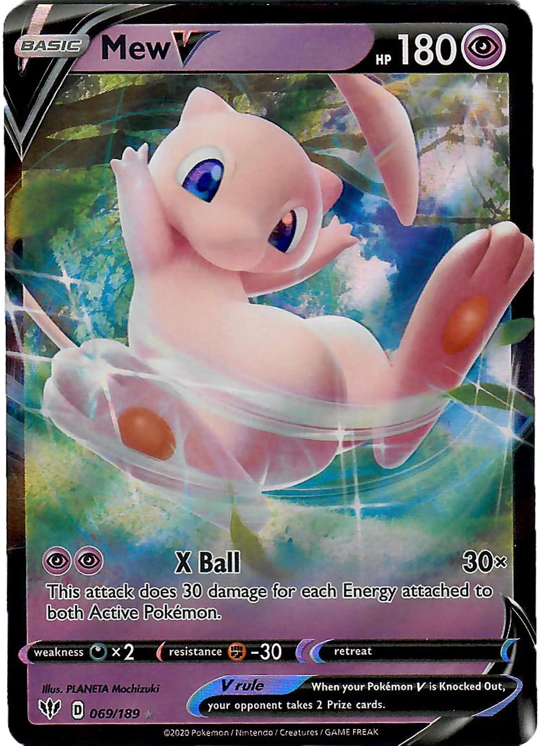 Mew V - 69/189 - Ultra Rare Sword & Shield Darkness Ablaze