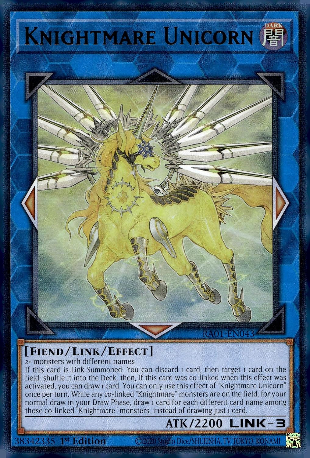 Knightmare Unicorn (UR) - RA01-EN043 - Ultra Rare - 1st Edition
