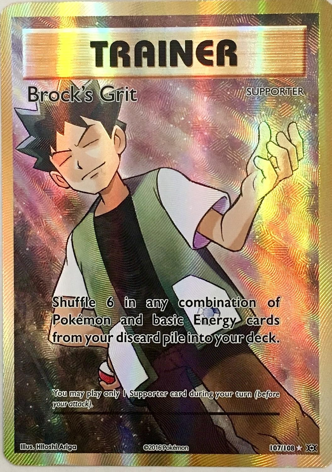 POKEMON, EVOLUTION, BROCK'S GRIT 107/108 FULL ART, MINT , NEW