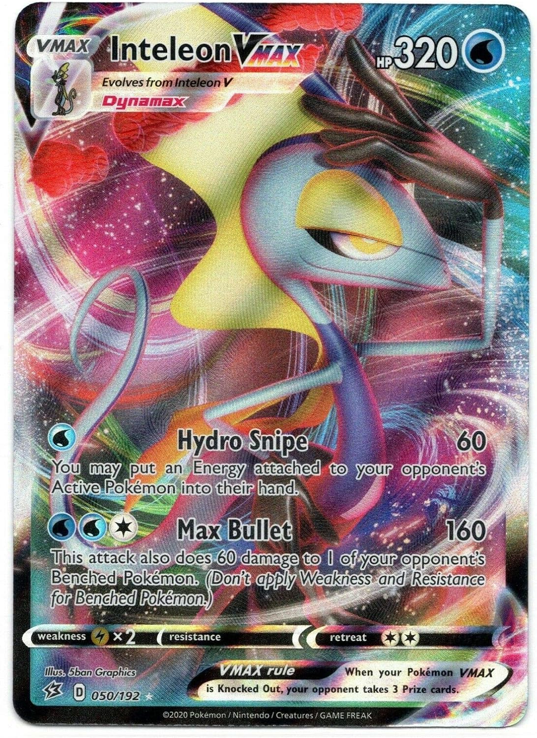 Inteleon Vmax 050/192 - Ultra Rare - Pokemon Sword and Shield Rebel Clash